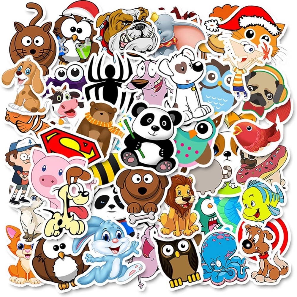 Colorful Animal Cartoon Stickers